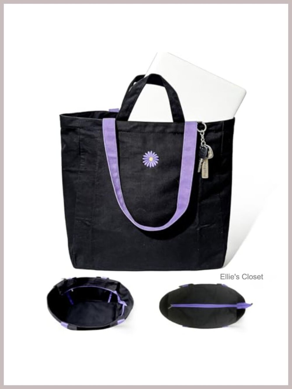 Large 27L Canvas Tote Bag Heavy Duty Zip Top Shopping Tote